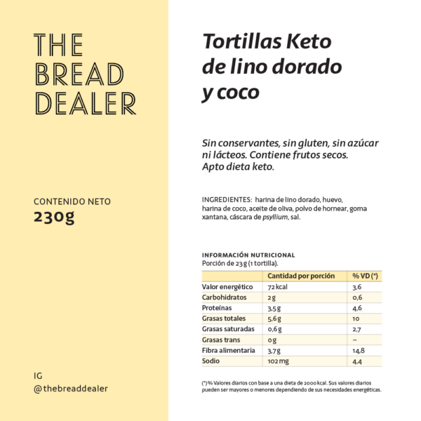 Tortillas keto de lino dorado y coco - Image 2