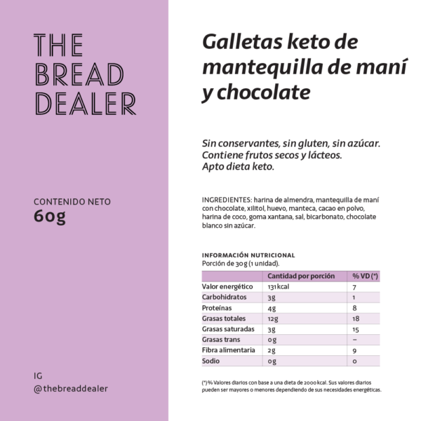 Galletas keto de mantequilla de maní y chocolate - Image 2