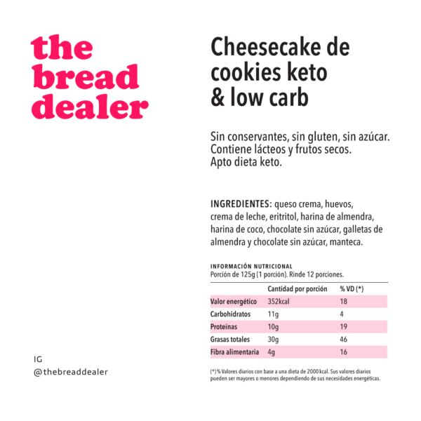 Torta cheesecake de cookies keto & low carb - Image 2