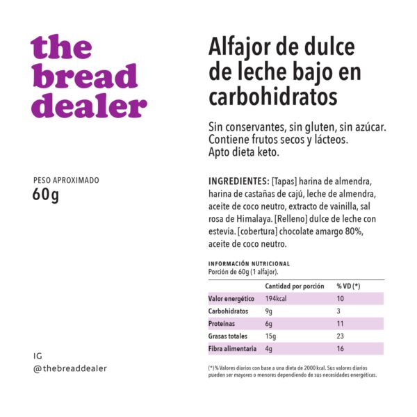 Alfajor de dulce de leche bajo en carbohidratos - Image 2