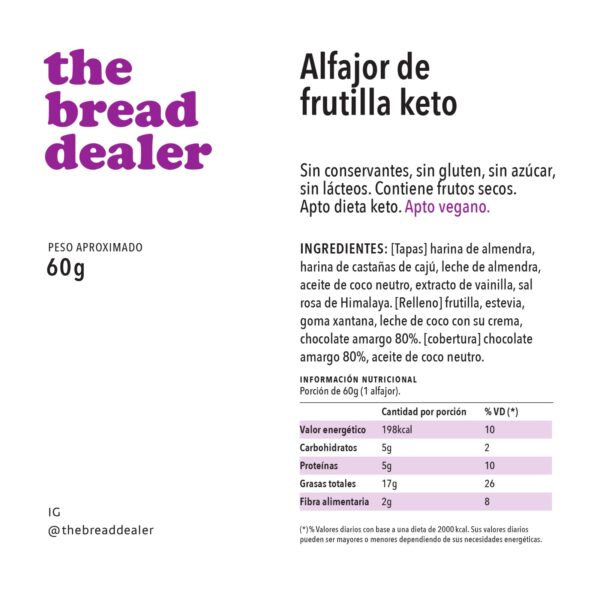 Alfajor de frutilla keto. Apto vegano - Image 2